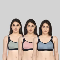 ashmiras Pack of 3 Women Sports Non Padded Bra image 1