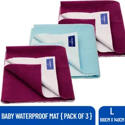 weewish Waterproof - Cotton, Fleece Dry Sheet - Reusable & Washable- (LARGE) - Pack of 3-picture-16