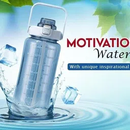 henve Motivational Water Bottle with BPA Free,Drinks Transparent Bottle For Gym,Sports 2000 ml Bottle image 4