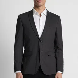 peter england Men Solid Single Breasted Formal Blazer image 1
