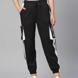 laabha Women Graphic Print Black Track Pants-picture-12