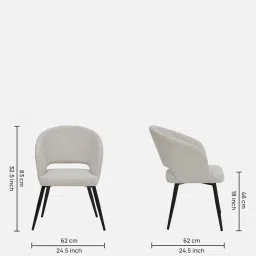 casacraft from pepperfry Rieta Upholestery Dining Chair In White Colour image 2