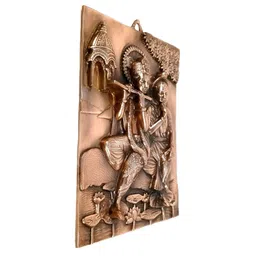 apka mart Bronze Radha Krishna Textured Metal Wall Hanging Decor image 2