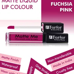 FORFOR Matte Me 2Pc Long Lasting Liquid Matte Lipstick - Fuchsia Pink 115- Moon Maroon 109 image 5