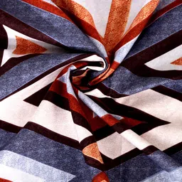 Arrabi Pack Of 2 Grey & Blue Graphic 300 TC 2 King Bedsheet with 4 Pillow Covers image 2