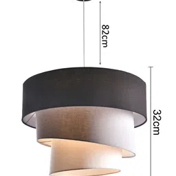 Decazone Black & White Chandelier Spiral Drop Pendant Hanging Ceiling Lamp image 3