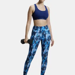 Jockey Navy Blue Lightly Padded Full Coverage Racer Back Styling Sports Bra image 3