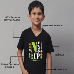 Friskers Typography Printed V-Neck Slim Fit Pure Cotton T-shirt image 5