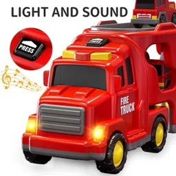gknex Fire Rescue Transport Truck Set Includes Fire Engines & Helicopter image 4
