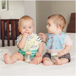 kidsify Baby Button Bibs Apron for Feeding and Drooling Cute Animated Print (pack of 4) image 4