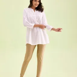 go colors Womens Slim Fit Nylon Shimmer Pants image 2