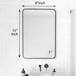 ranns 9" × 15" Inch Simple Rectangular Mirror Bathroom Mirror-picture-19