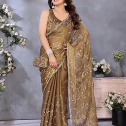shubham enterprise Embroidered Bollywood Jimmy choo Saree image 5