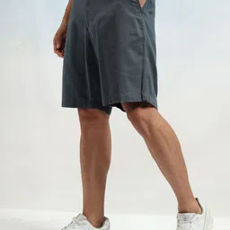 highlander Solid Men Blue Casual Shorts image 4