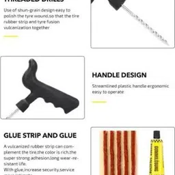 airsky 15 STRIP Car Tire Repair Tool Kit Studding Tool Set Auto Bike Tubeless Tubeless Tyre Puncture Repair Kit image 2
