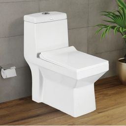 d o t Premium Quality Western Toilet/Water Closet/Commode With Soft Close Toilet Seat S/1005 "S" Trap 225MM (9 inch) One Piece Western Commode-picture-1