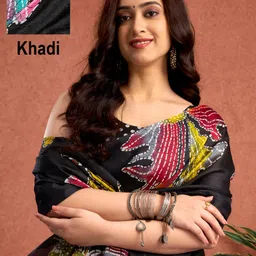 samah Floral Print, Printed Daily Wear Khadi Saree-picture-21