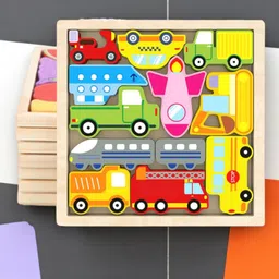 Wooden Vehicle Puzzle Board for Kids – Educational Transport Toy TR76-image-44