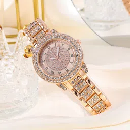 gatrades luxury diamond dial stainless steel women quartz watch Analog Watch - For Girls GA6000-picture-38