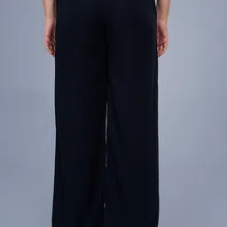 mm-21 fashion Women Slim Fit Black Cotton Blend Trousers image 2