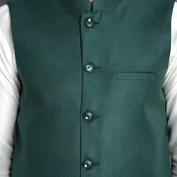 aggarments Men Solid Nehru Jacket image 3