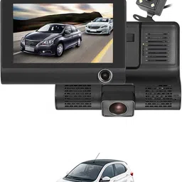 ayw 170 Degree/3 Lens G-Sensor 4Inch 3 Way DVR Video Recorder For Car Black LCD-picture-19