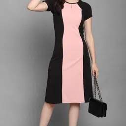 Women A-line Multicolor Below Knee Dress-image-19