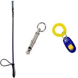 pupspets Dog Training Kit - Training Clicker + Hunter Stick + Whistle Combo Plastic, Rubber Training Aid For Dog & Cat-picture-13