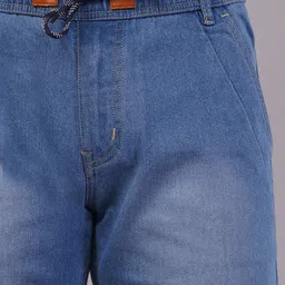 nivasu Solid Men Blue Denim Shorts image 5