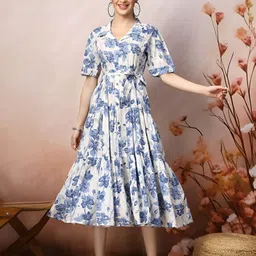zwerlon Printed Polyester Stitched Flared/A-line Gown-picture-10