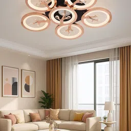 kinis Circular Ring Design with Crystals | Ceiling Light for Living Room Ceiling Light Ceiling Lamp image 3