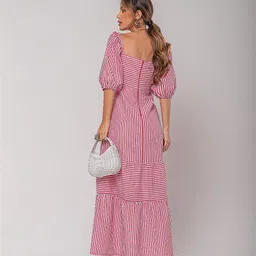 seek by sheetal Women Maxi Red Full Length Dress image 2