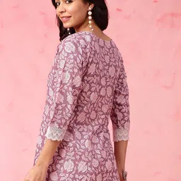 anouk Women Printed Pure Cotton Straight Kurta image 2
