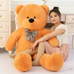 srt 5 feet long soft lovable hugable huge teddy bear brown (best for someone special) with free heart cushion - 152 cm - 152 cm-picture-17