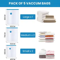 ultrazon Vacuum Bags for Packing for Clothes Space Saver Travel Reusable Bags with Pump Travel Storage Vacuum Bags image 4