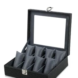 storeshine Mens and Womens Watch Box Holder Organizer Case in Black color(12 Compartments) Watch Box image 5