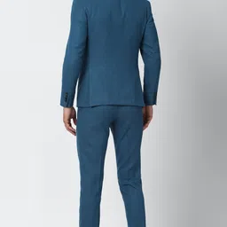 peter england Men Single Breasted - 2 button Textured Suit image 3