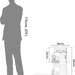 rocco 360° Rotating Engineered Wood Open Book Shelf image 2