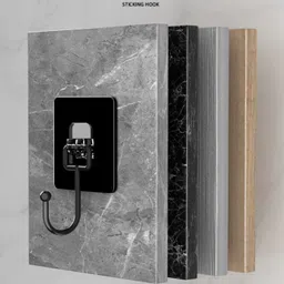 sanaya BLACK HOOK FOR WALL SELF ADHESIVE Hook 1 image 2