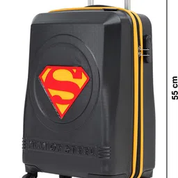 yayavar Small Cabin Suitcase (55 cm) 4 Wheels - SUPERMAN OFFICIAL MERCHANDISE TROLLEY WITH PREMIUM MOULDED SUPERMAN LOGO - Yellow, Black, Red image 4