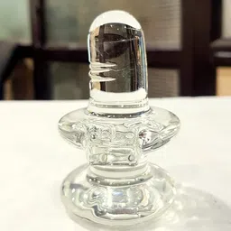 orvic 100% Pure sphatik shivling | Shivling Crystal | Glass shivling for Home Pooja Decorative Showpiece - 7.5 cm image 2
