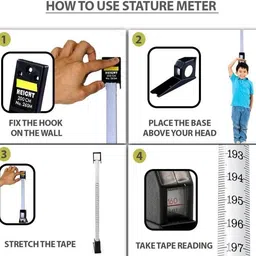 balrama 200cm/6.5 feet Stature Meter for Measuring Your Height Meter Growth Ruler Scale Wall Mounted Stature Meter for Kids & Adults Height Measuring Measurement Tape Digital Caliper image 3