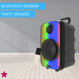YAROH Rainbow (BLUETOOTH TROLLEY SPEAKER) Deep Bass Stereo Sound With Karaoke MicON143 35 W Bluetooth Party Speaker-picture-14