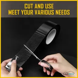 carzex Nano black door tape-5 meter car door sill scuff guard protector Door Sill Plate image 5