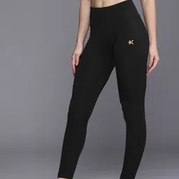 hrx by hrithik roshan Solid Women Black Tights image 2