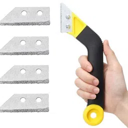 helmik Tile Grout Remover Tool with 4 Blades | Tile Gap & Joint Cleaner | Grout Scraper Lever Tool image 1