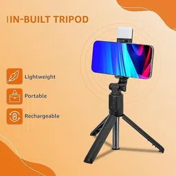 Firstchoice Selfie stick & Tripod with Led Flash Tripod image 3