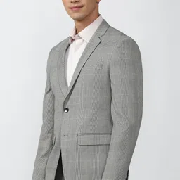 peter england Men Checkered Single Breasted Party Blazer image 4