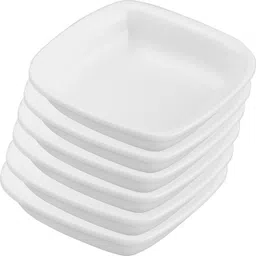 neena crockeries Plastic Sauce Bowl Acrylic PVC Free Unbreakable Food Grade Semi Square Dip and Twin Dip image 2