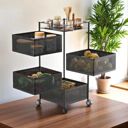 iconplus Metal Kitchen Trolley with Wheels, Kitchen Organizer Items and Storage Iron Kitchen Trolley-picture-11